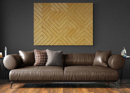 plyboo puzzle art piece in a modern living room